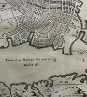 長崎古地図　ベラン（出島）1752年　Grundriss von dem Hafen und der Stadt Nangasaki