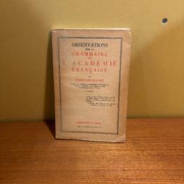 Observations sur la Grammaire de L'academie française