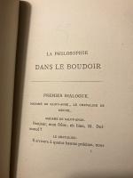 （仏）閨房哲学　マルキ・ド・サド　1868年頃海賊版　La Philosophie dans le boudoir ou Les instituteurs libertins. Dialogues destinés à l'éducation des jeunes demoiselles. 2 vols.