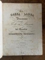 【オペラ銅版画楽譜】（伊）泥棒かささぎ　ロッシー二　パリ、1821年新版　La Gazza Ladra. Dramma Posto in Musica. Nuova Edizione.