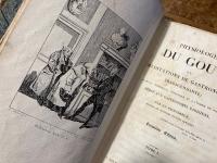 （仏）味覚の生理学　[美味礼賛]　ブリア＝サヴァラン著　1829年第3版モニエ画石版扉絵2葉入り　背子牛革マーブル装　全2巻　Physiologie du gout, ou meditations de gastronomie transcendante; ouvrage theorique, historique et a l'ordre du jour, dedie aux gastronimes parisiens. Troisieme Edition.