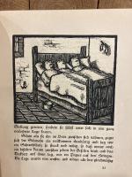 【特装背革装1918年クルト・ヴォルフ書店木版画挿絵本シリーズ　カバー付き初版】ゴットフリート・ケラー　三人の櫛職人　エルンスト・ビュルテンベルク木版挿絵　Die drei gerechten Kammacher. Mit acht Holzschnitten von Ernst Wurtenberger. [Die schwarzen Bucher]