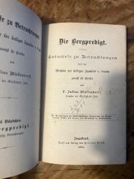 （独）山上の説教　イグナチオ・デ・ロヨラ　1886年インスブルック刊行　Die Bergpredigt. Entwürfe zu Betrachtungen nach der Methode des heiligen Ignatius von Loyola zunachst fur Cleriker. [Entwürfe zu Betrachtungen nach der Methode des heiligen Ignatius von Loyola]