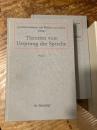 （独）言語起源理論　ゲッシンガー＆ヴォルフェルト・フォン・ラーデン編　全2巻Theorien vom Ursprung der Sprache.