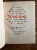 【初版】(独) ティル・オイゲンシュピーゲル　ゲルハルト・ハウプトマン　Des grossen Kampffliegers, Landfahrers, Gauklers und Magiers Till Eugenspiegel. Abenteuer, Streiche, Gaukeleien, Gesichte und Träume.