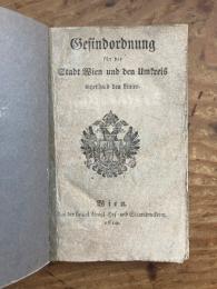 Gesindordnung (Gesindeordnung) für die Stadt Wien und den Umkreis innerhalb den Linien.