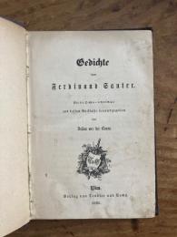 (独) フェルディナンド・ザウター詩集 1855年版元クロス見返しマーブル装　Gedichte. Mit des Dichters Lebensskizze aus dessen Nachlasse hg. v. Julius von der Grunn.