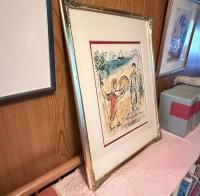 シャガール　オデッセイ『アテネーとテレマコス』リトグラフ　額装一点