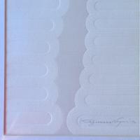 永井一正　版画　真作『白いマッス』凹凸版画　シルクスクリーン&エンボス　鉛筆による肉筆サイン1969年