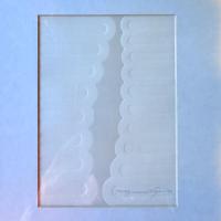 永井一正　版画　真作『白いマッス』凹凸版画　シルクスクリーン&エンボス　鉛筆による肉筆サイン1969年