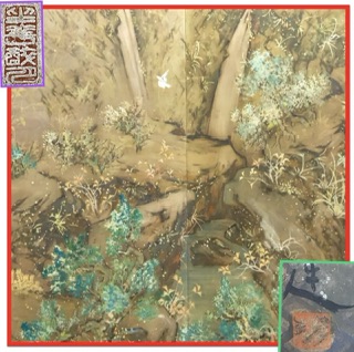 旧家蔵出 肉筆保証　大型　古美術　掛け軸　養老瀧孝子之図　骨董品　時代物 西部文浄 肉筆 掛け軸 掛軸 「瀧 直下三千尺」書 東福寺 臨済宗 茶掛