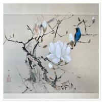 真筆 堂本印象「浅春」絹本肉筆 日本画巨匠 日本画作品 署名落款あり差