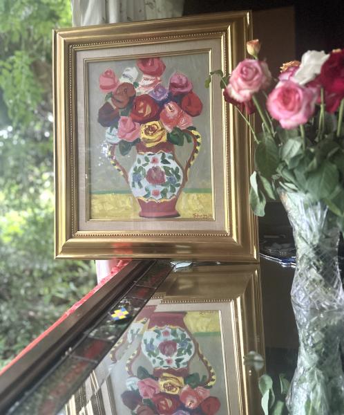 手数料安い 真作蔵出し永遠の薔薇‼️村田省蔵「 薔薇 」肉筆油彩F6署名共 絵画+タペストリー
