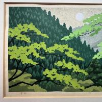 真作　井堂雅夫作木版画「貴船」貴重143/200
直筆サイン落款あり。