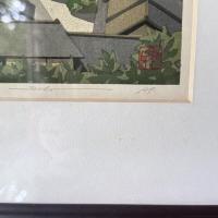貴重‼️KYOTO井堂雅夫「早朝の八坂」A.P額装品　鉛筆署名落款あり　一点　木版画