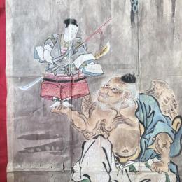 超絶の画力‼️江戸期粉本最高傑作「牛若丸と天狗」粉本　絵手本　紙本肉筆　署名なし一点