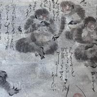 超絶の画力‼️江戸期粉本最高傑作「みざるいわざるきかざる」粉本　絵手本　紙本肉筆　署名なし一点