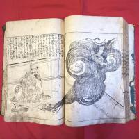 貴重‼️江戸期の和本「絵本直指宝　」絵手本全9巻合本　2冊　（天）（地）として　絵師橘守国　木版