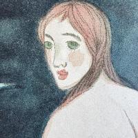 大正浪漫‼️貴重‼️セノオ楽譜　No.214夢二の傑作石版画表紙『人魚の歌　歌劇オベロン』竹久夢二　画　一部