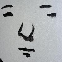 超限定特別出品‼️希少な絵と墨蹟‼️安岡章太郎　Shotaro Yasuoka 76年墨蹟　真筆色紙紙本肉筆「〇〇様」絵と署名サイン宛名あり一枚③