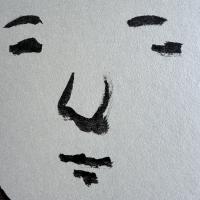超限定特別出品‼️希少な絵と墨蹟‼️安岡章太郎　Shotaro Yasuoka 76年墨蹟　真筆色紙紙本肉筆「〇〇様」絵と署名サイン宛名あり一枚③