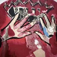 マルク・シャガールリトグラフ「エルサレムウインドウ-ユダ族」真作リトグラフ　額装品