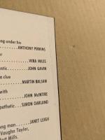 サイコ　映画　プレスシート　アルフレッド・ヒッチコック監督