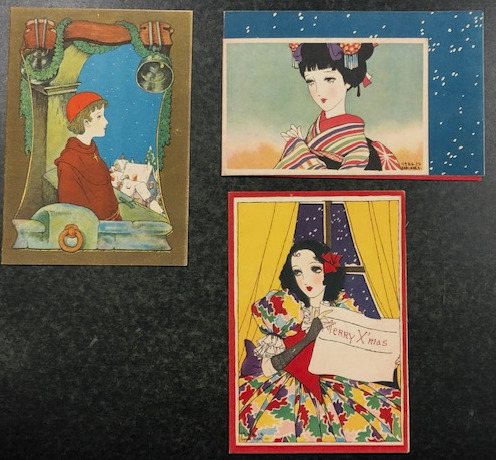 クリスマスカード (カード&封筒3組入り) 少女の友付録 昭和11年12月