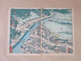 錦絵　横浜　居留地・横浜新田・外人墓地ぺリーの墓　