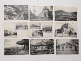 1000003★戦前 絵葉書■朝鮮★光州名勝 威容邊 光州地方法院　揚波亭 府庁 光州公立農業がlる耕 尋常高等小学校 普通学校　中学校 製絲工場全景　光州郵便局 黄金町通り 　龍湫瀑 9枚