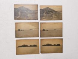 1000006■戦前 絵葉書■滋賀県　竹生島　みどり丸 6枚 ヤケ・汚れ
