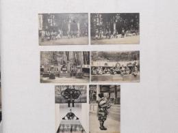 1000017■戦前 絵葉書■小楠公出陣行列 其一+其ニ 他 6枚　ヤケ・汚れ
