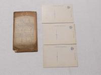 1000021■戦前 絵葉書■奈良電気鉄道 3枚 袋つき 袋裏面　奈良電車沿線四季の御案内 袋 ヤケ・少破れ