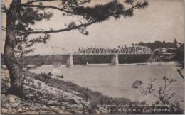 1000060■戦前 絵葉書■岐阜県 木曽川　日本ライン　太田橋