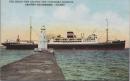 1000206■戦前 絵葉書■横濱名所 渡欧客満載巨船堂々築港を離る