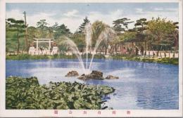 1000222■戦前 絵葉書■新潟白山公園  画鋲あと