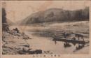 1000276■戦前 絵葉書■岐阜県 笠置橋の渡舟状況 シミ