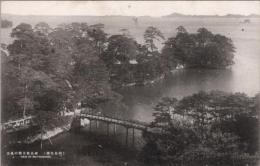 1000292■戦前 絵葉書■松島名所　雄島渡月橋の風光 ピン穴800