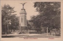 1000299■戦前 絵葉書■仙台名所 青葉城天主台上の昭忠碑 ピン穴