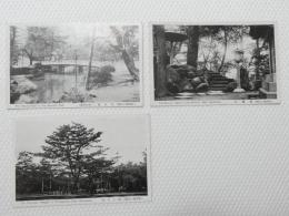 1000309■戦前 絵葉書■金澤兼六園 花見橋 根上り坂　蠑螺山　3枚