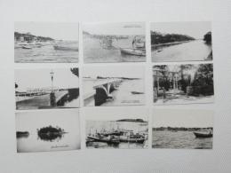 1000353■戦前 絵葉書■浜名湖名勝 千鳥橋と水産試験場 新国道橋と弁天島 弁天神社 弁天島全景 海水浴場 9枚