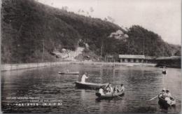 1000395■戦前 絵葉書■長野県　飯田名勝　風光明媚の風越峡プール