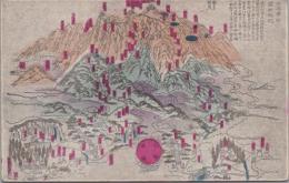 1000409■戦前 絵葉書■西筑摩郡 　図面略記　手彩色