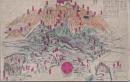 1000409■戦前 絵葉書■西筑摩郡 　図面略記　手彩色