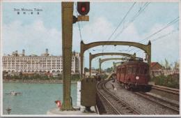 1000422■戦前 絵葉書■東武電車　浅草松屋デパート　(鉄道 電車 線路 建物)