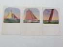 1000447■戦前 絵葉書■ヨット ボート 3枚