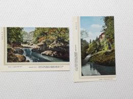 1000452■絵葉書■中山温泉　(旅館　川　橋)　2枚