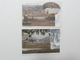 1000457■戦前 絵葉書■北白川宮佐知子王殿 朝香宮湛子女王殿 御手植葡萄記念 2枚