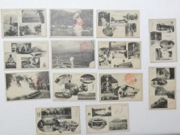 1000481■戦前 絵葉書■別府百景 幣大社　鐵輪温泉全景　会場より別府市街 中濱市街 北濱海岸浴場 物理学研究所 ゴルフ 自動車 バス 地獄 鬼　骨 13枚