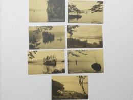 1000484■戦前 絵葉書■十和田湖 御倉牛島 (ヨット 船 舟)　7枚 2000